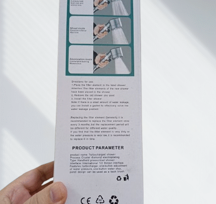 High Pressure, Filter Booster, Turbo Shower, Handheld Shower, Water Saving, Spa Shower